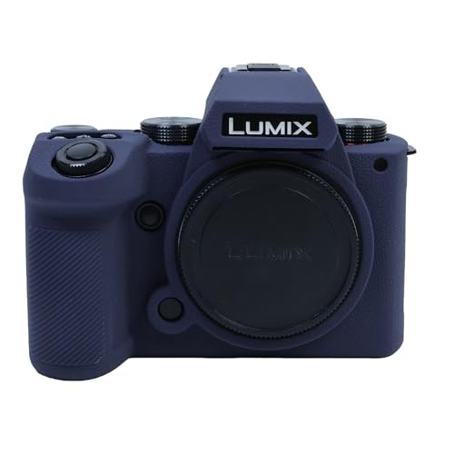 MUZIRI KINOKOO Schutzhülle für Panasonic Lumix DC-S5 II/Lumix DC-S5 II X Kamera, Weiche Silikon Tasche für S5 II/S5 II X Kamera rutschfest und Kratzfest, verbesserte Griffigkeit für die Kamera - Blau