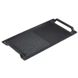 Arebos Grillplatte für Induktion | 43,6 x 22,9 cm Bratplatte | Gusseisen Grillpfanne für Induktion, Herdplatten, Ofen, BBQ, Gasgrill | mit Antihaft, kratzfester Untergrund | halb-gerippt & halb-glatt