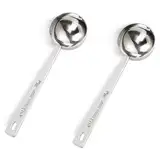 2 Stück Kaffeelöffel Portionierer, Dosierlöffel 30g, Kaffeelot, Edelstahl Coffee Scoop, Zum Waschen, Kaffee, Milch, Getreidepulver, Messdosis Scoop(Silbrig)