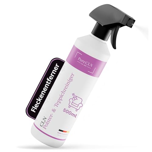 PureCLN Sofa Reiniger und Teppichreiniger Mittel - 500ml Couch Reiniger und Upholstery Cleaner mit Farbauffrischung - Teppich- & Polsterreiniger - Profi Fleckenentferner für Polstermöbel und Teppiche