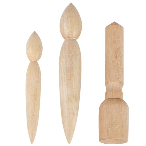 BENECREAT 3 Stück 3 Stile Doppelend-Töpferausgießer, BurlyWood Keramikformen, Töpferformen-Set Zum Formen von Tontüllen, Trimmen, Handgemachter Ton Für Anfänger