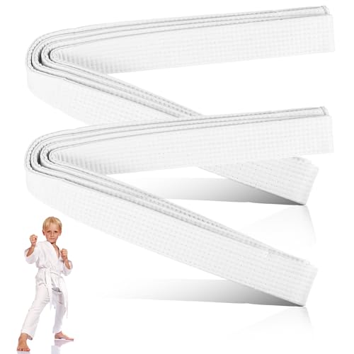 worahroe Judo Gürtel Weiß 260cm Kampfsport Gürtel aus Hochwertigem Baumwoll-Polyester Mix, Strapazierfähig & Atmungsaktiv, ideal für Taekwondo, Karate, Judo & Aikido, für Kinder & Erwachsene, 2 Stück