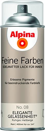 Alpina Feine Farben Sprühlacke – No. 08 Elegante Gelassenheit– edelmatter Sprühlack für innen – für eine beeindruckende Farbtiefe – geruchsarm & schnelltrocknend – 400ml