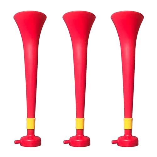 FUN FAN LINE - Packung x3 Kunststoff Vuvuzela Stadion/ungiftig Fußball Horn. Zübehor für Fußball- und Sportfeiern. Sehr Lautes Lufthorn für Animation. (Spanien)