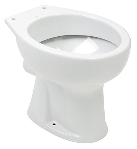 'aquaSu® Stand WC, Flachspüler, Abgang waagerecht, bodenstehende Toilette, mit Stufe, Standard-Form, mit gängigen WC-Sitzen kompatibel, weiße Sanitärkeramik, 567572