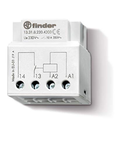 Finder 133182304300PAS Relais zum Einbau an der Dose/hinter der Steuertafel, 1 Schließer, 230 V AC, 12 A bei 250 V AC