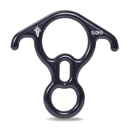 SOB Abseilachter 40KN Abseilgerät Klettern 8 Descender, Kletterausrüstung Sicherungsgerät für Erholung im Freien, Abseilen，Klettern, Hängematte