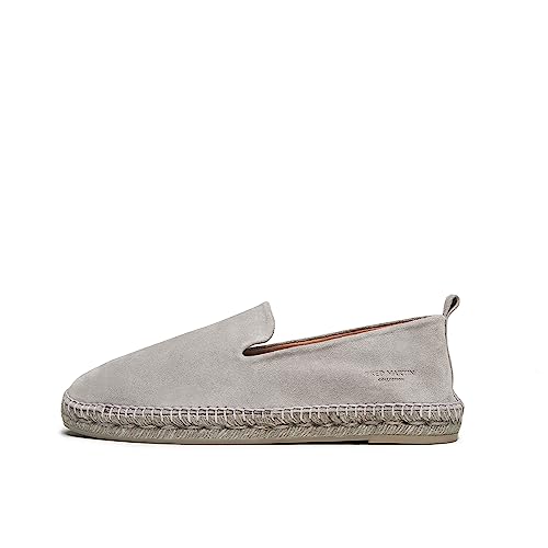 FRED MARTIN COLLECTION, Herren Espadrilles aus Wildleder mit Jutesohle und Lederausstattung, Größe 45, Nuvole Suede Grau