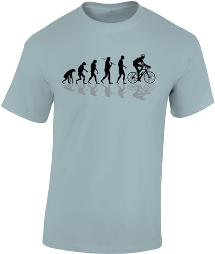 Fahrrad T-Shirt Herren : Bike Evolution - Sport Tshirts Herren - Rennrad Shirt (Ice Blue XXL)