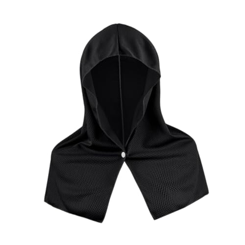 Baoblaze Kühlung Hoodie Handtuch Eishandel Schnell trocken für heißes Wetter Kühlung Hals Wrap Sonnenschutz für Sommer Radsport Fitnessstudio Fitness, Schwarz