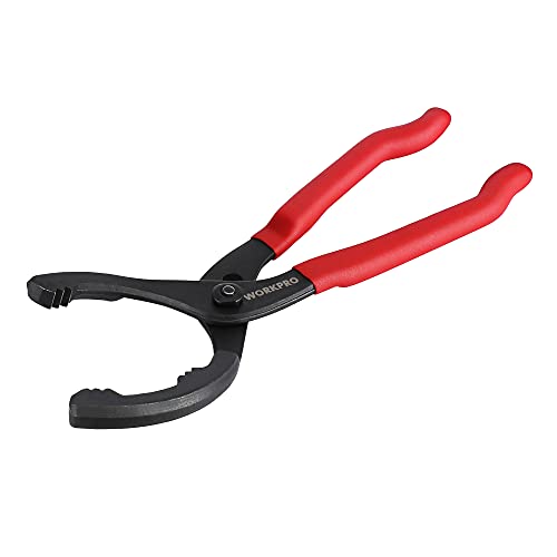 WORKPRO Ölfilterzange 30cm, Verstellbarer Ölfilterschlüssel für Metall-Ölfilter, Rutschfester Griff, Ölfilter-Entfernungswerkzeug für Autos, LKWs, Motorräder (Ø 60mm - 102mm)
