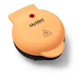 Nostalgia MGD5OR MyMini Persönliche elektrische Grillplatte Perfekt für gesunde Chaffles, Mandelmehl, Keto und kohlenhydratarme Diäten, Eier,Pfannkuchen,Frühstückssandwiches,Quesadillas,Kekse,Orange