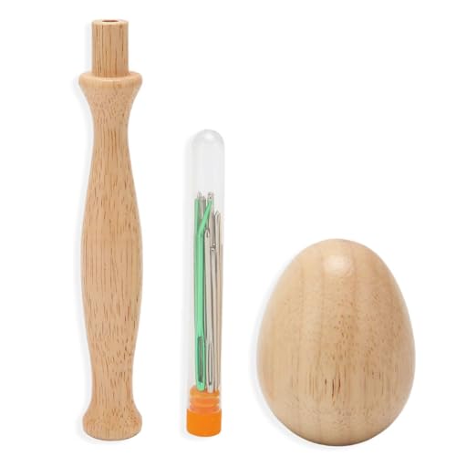 Stopf-Ei, Stopf-Ei Für Socken, Stopf-Ei aus Holz, Stopf-Zubehör-Set Mit Nadel Mit Großem Öhr, Erwachsene, Darner, DIY, Handarbeit, Heim-Nähpflege