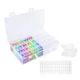 Diamond Painting Aufbewahrungsbox - 64 Fächer Kunststoffbox 5D Diamond Painting Zubehör Boxen DIY Bastelzubehör für Schmuck und Nailart mit Aufklebern