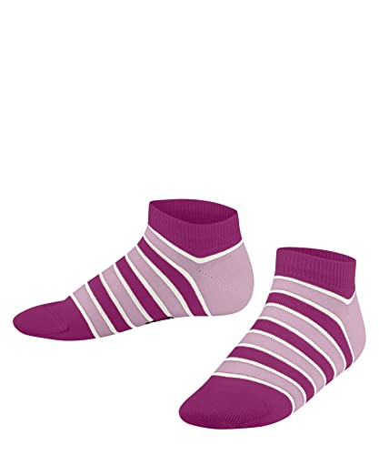 FALKE Unisex Kinder Sneakersocken Simple Stripes K SN Baumwolle kurz gemustert 1 Paar, Rosa (Gloss 8550) neu - umweltfreundlich, 31-34