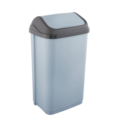 keeeper Mülleimer mit Schwingdeckel, 50 l, 38,5 x 29 x 66 cm, Swantje, Blau (Nordic Blue)