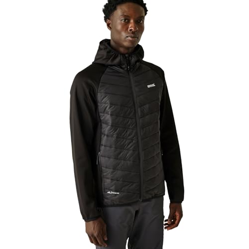 Regatta Herren Softshelljacke mit Kapuze Gepolsterter Mantel, Schwarz, XL