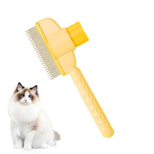 Flohkamm, Flohkamm für Katzen, Katzenkamm mit Zähnen aus Edelstahl, Fußbürste für Haustierfrisuren, Hundefrisuren, Reinigung und Bürste
