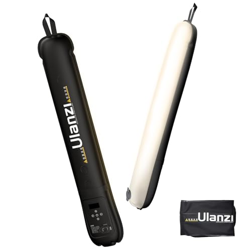 ULANZI UA12 Tragbare Luftschlauchleuchte, 12W Air Tube Light Zweifarbig 2700-6500K, Handheld LED Video Licht 18Wh Akku USB-C Wiederaufladbar, Wasserdicht Aufblasbarer Led Tube für Fotografie/Camping