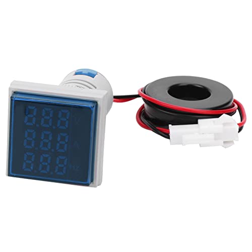 Phefop Sehen Sie Sich das Digitale Spannungs -Curt -Zählmesser mit LAMP Indikator Breitem Messbereich 50~500 V, Hohe Präzision, 0~99 Hz Voltmeter Leistungsmesser Zur Verbesserung des Hauses (BLUE)