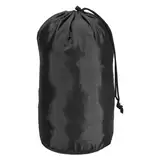 PATIKIL Stuff Sack, 6 x 12,5 Zoll wasserdichter Outdoor-Aufbewahrungssack aus ultraleichtem Nylon mit Zugband und Staubschutzklappe für Camping, Schwarz