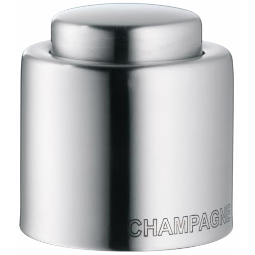 WMF Clever&More Sektverschluss mit Aufschrift 3,5 cm, Champagner Verschluss, Sektflaschenverschluss, Cromargan Edelstahl mattiert, Flaschenverschluss