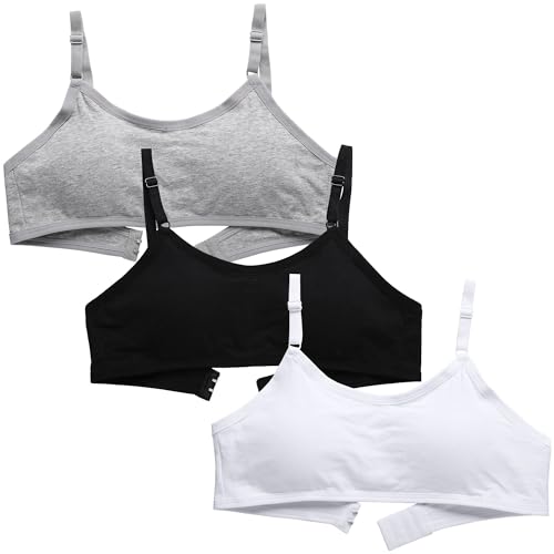 Trainings-BHS für Teen Mädchen Nahtlose Sportunterwäsche mit Leicht Gepolstert und Verstellbarem Schultergurt Bralette Bustier für 12-16 Jahre