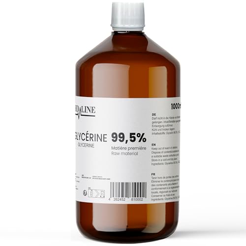 hd-line 1000 ml Glycerin E422, Perfekt für DIY, Pharmaqualität 99,5% Reinheit, Lebensmittelqualität, Raw Material VG, Rein, Vegan, Ph. Eur/USP, 1L