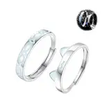 BnMvF Glow in the Dark Couple Ringe für Frauen Männer - Einstellbare S925 Sterling Silber Katze & Fisch Matching Schmuck, perfekte Jahrestag Geschenk für Liebhaber (Weißgold,Einstellbar)