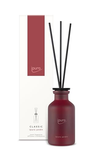 ipuro - Classic Raumduft Jardin - 75ml | Raumerfrischer mit Limette, Bergamotte, Magnolie & Rose, Nelke & Amber | Exotischer Garten Duft | Diffuser mit Stäbchen | Lufterfrischer Wohnung