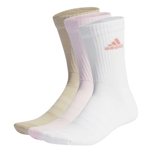 adidas, Cushioned, Socken (3 Paare), Klares Rosa/Weiß/Wund Beige, Xxl, Unisex-Adult