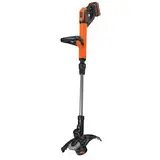 BLACK+DECKER Rasentrimmer mit Akku und Ladegerät Rasenkantenschneider Freischneider mit Fadenverlängerung auf Knopfdruck, 18V 4,0Ah, 30 cm Schnittbreite, für Kanten und Flächen STC1840EPC