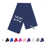 NGTSFLY Lustiges Golf Handtuch, Personalisierte Bestickte Golfhandtücher für Golftaschen mit Clip, Golfgeschenk für Männer Frauen, Leicht zu Reinigendes Golfzubehör, 40 x 60 cm (Navy blau)