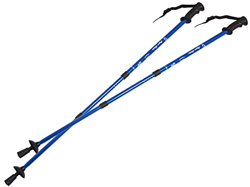 Eurobatt Nordic Walking Stöcke Stock Set 2 Stücke Paar Trekking Wander Länge 65-135cm Farbvarianten Walkingstöcke Anti-Shock Dämpfungssystem (Blau)
