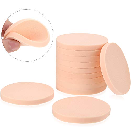 12 Packungen Gesichtsfarbe Schwamm Set Makeup Schwamm Runde Schwamm Puff Einheit Größe Erwachsene Unisex Schaum Schwämme (Stil A)