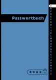 Passwortbuch mit Register a-z (A5, für Passwörter und PINs, glänzendes Softcover, Blau-Schwarz)