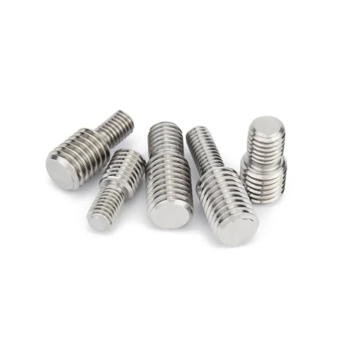 1/10 Stück 304 A2 Edelstahl-Gewindeadapter Stecker auf Stecker M3 M4 M5 M6 M8 M10 M12 M14 M16 auf M20 Doppelkopf-Übertragungsschraubenbolzen(Size:5pcs M3x10-M6x10)