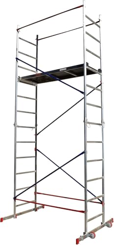 HOME MASTER Heimwerken Gerüstturm | Fahrbares Arbeitsgerüst | Chnelle Montage | Aluminium (5m Home Master Heimwerken Gerüstturm)