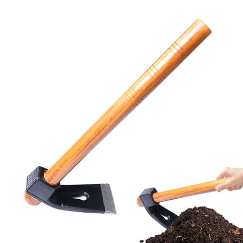 Gartenhacke, robust, Gartenhacke – tragbare Unkrauthacke, leichte Gartenhacke aus Stahl mit Holzgriff zum tiefen Graben und Jäten