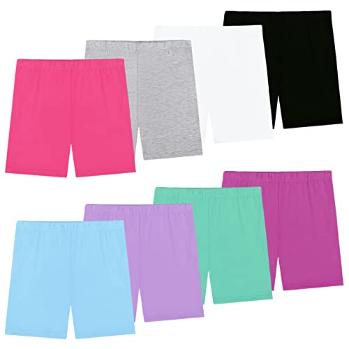 KEREDA Kurze Hose Mädchen Radlerhose Kurze Leggings Shorts Kinder Boxershorts Sport 2-10 Jahre 8 Paar, C 4-5 Jahre