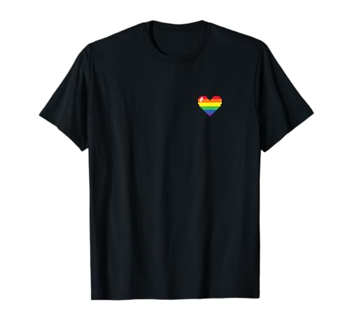 Regenbogenherz Regenbogen Retro Pixel Herz Pixelherz LGBTQ T-Shirt