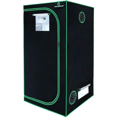GreenArchitecture GA Grow Zelt 90x90x180 cm (35x35x70) Reflektierendes Mylar-Hydrokultur-Gewächshauszelt mit Beobachtungsfenster und wasserdichter Bodenwanne für Zimmerpflanzenanbau, 353570