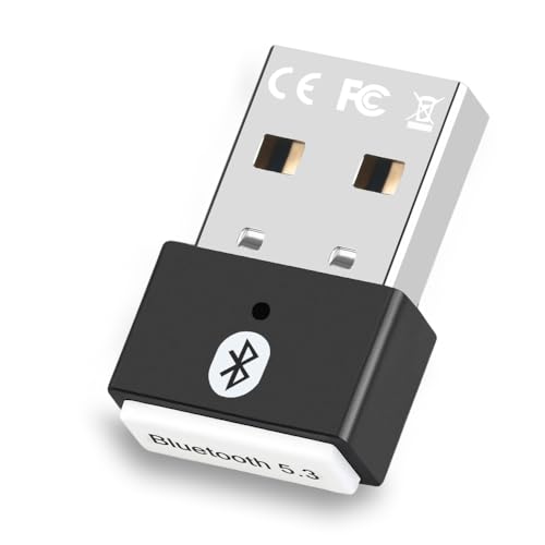 Confitik Bluetooth Adapter PC - USB Bluetooth 5.3 Dongle - Bluetooth Stick, Low Latency, Plug & Play, Kompatibel mit Windows 11/10/8.1/7 für Desktop, Laptop, Headset, Tastatur, Maus