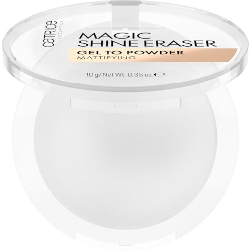 Catrice Magic Shine Eraser Gel To Powder, Nr. 010, Transparent, mattierend, porenverfeinernd, natürlich, für Mischhaut, vegan, ölfrei, ohne Parfüm, ohne Alkohol, 1er Pack (10g)