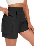 VUTRU Shorts Damen Sporthose Kurz Hose Sommer High Waist Sport Shorts Wanderhose Freizeithose Kurz Leichte für Trekking Reisen Golf Camping