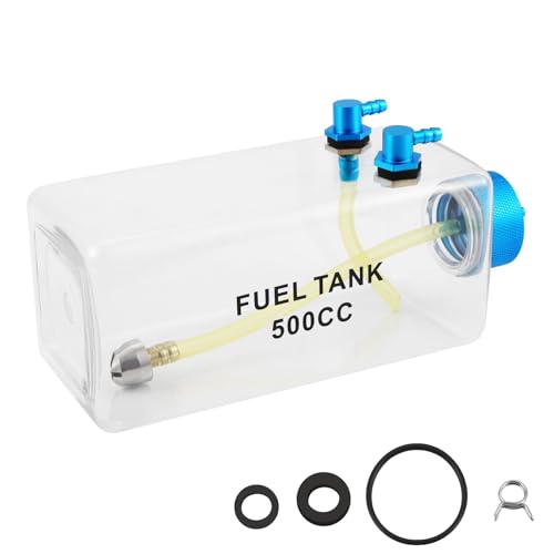 Jrpzcv Kraftstofftank Benzin Transparente Plastikflasche 500CC CNC für RC Gas und Nitro Flugzeug