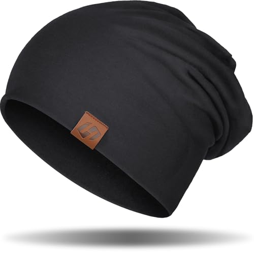 GXCROR Mütze Damen Herren,Beanie Herren Damen Slouch Beanie Mütze, Baumwolle Weich Dünne Mütze, Leichte Atmungsaktiv Longbeanie, Chemo Mütze für Alle Jahreszeiten