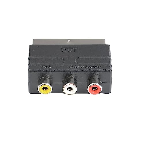 WICAREYO RGB SCART Plug Männlich zu 3 RCA Weibliche AV Adapter Konverter für PS4 TV DVD VCR