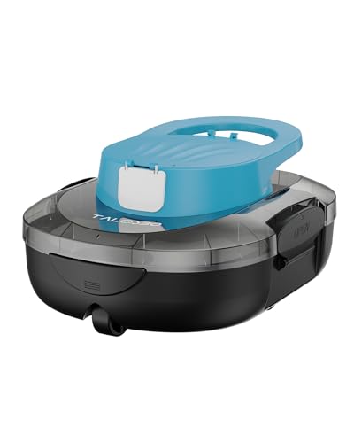 TALOSBO Pleco S1 Poolroboter mit 80 Min Automatisch Reinigungszeit, Poolsauger Akku mit Dual-Motoren, 2,5 Stunden Ladezeit, Kompakter und Leichter Poolreiniger für Oberirdische Pools, Schwarz