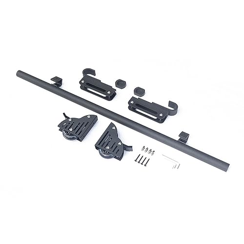 ZJFJMBD Schiebe Leiter Hardware Rollschienen Set mit Bodenrädern und Bremse – 12 m Schwarze Rollleiter schiene (ohne Leiter)